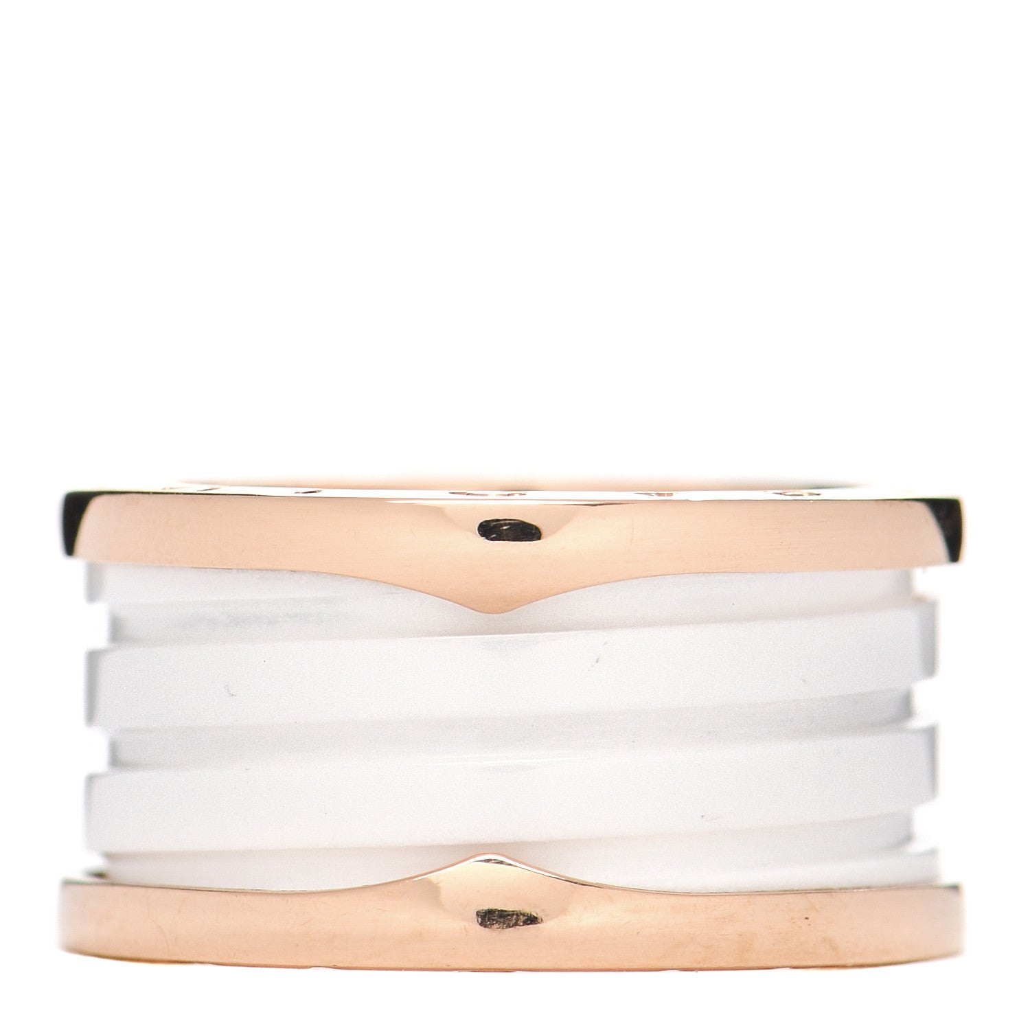 Bulgari 18K Rose Gold White Ceramic B.Zero1 Four-Band Ring 56 7.5 3 of 5