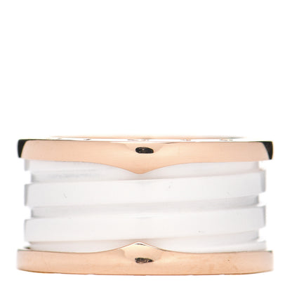 Bulgari 18K Rose Gold White Ceramic B.Zero1 Four-Band Ring 56 7.5 3 of 5