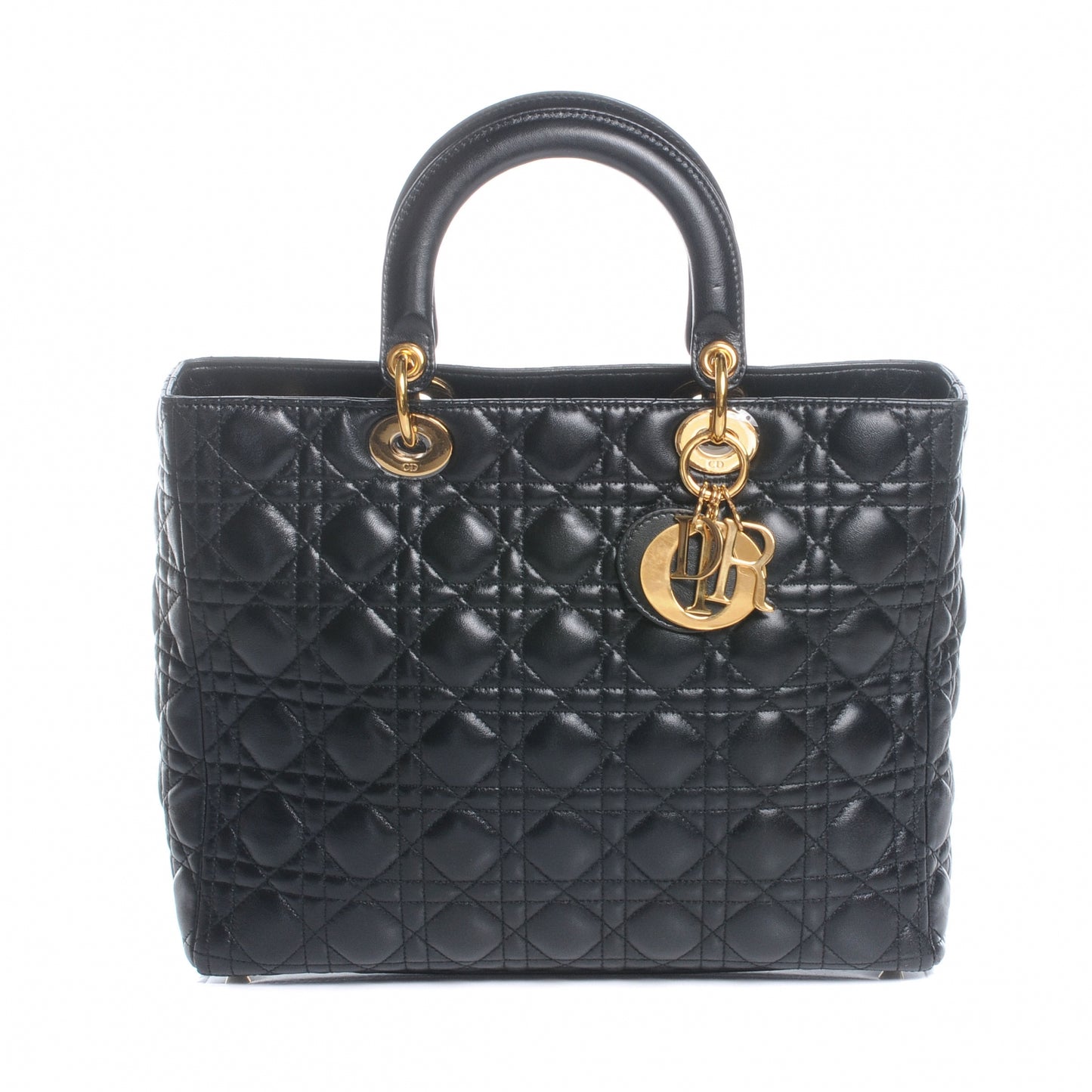 Lambskin Cannage Large Lady Dior Black