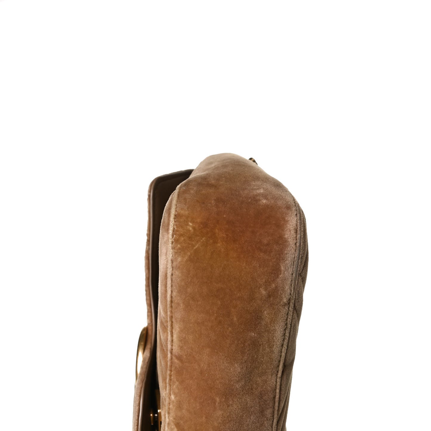 Velvet Matelasse Medium GG Marmont Shoulder Bag Taupe
