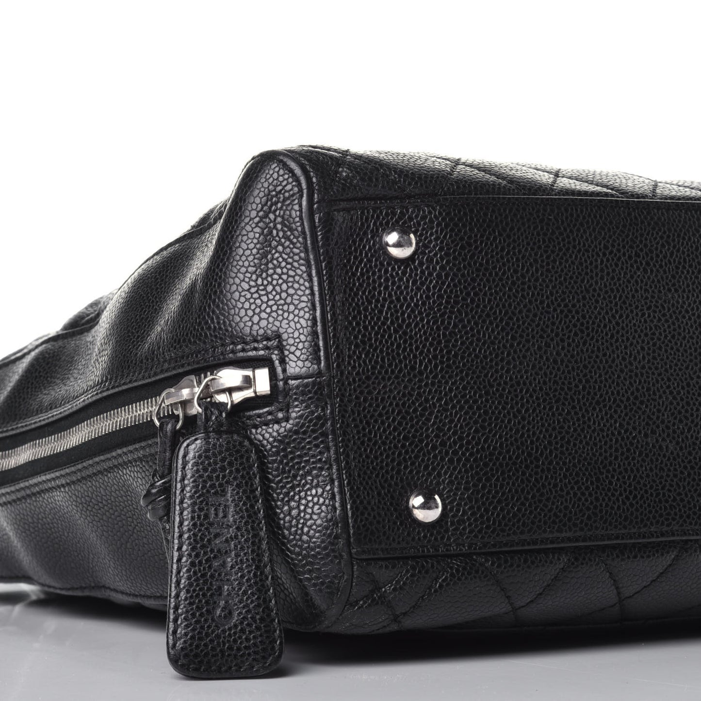 Caviar Quilted Bowler Black