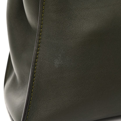 Fendi Vitello Seta Shiny Nappa Medium Peekaboo Iconic Satchel Verde Prato Makeup 13 of 18