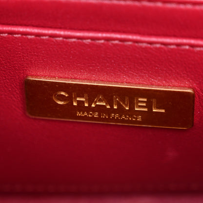 Chanel Mirror Metallic Calfskin Quilted Mini Top Handle Flap Pink 6 of 11