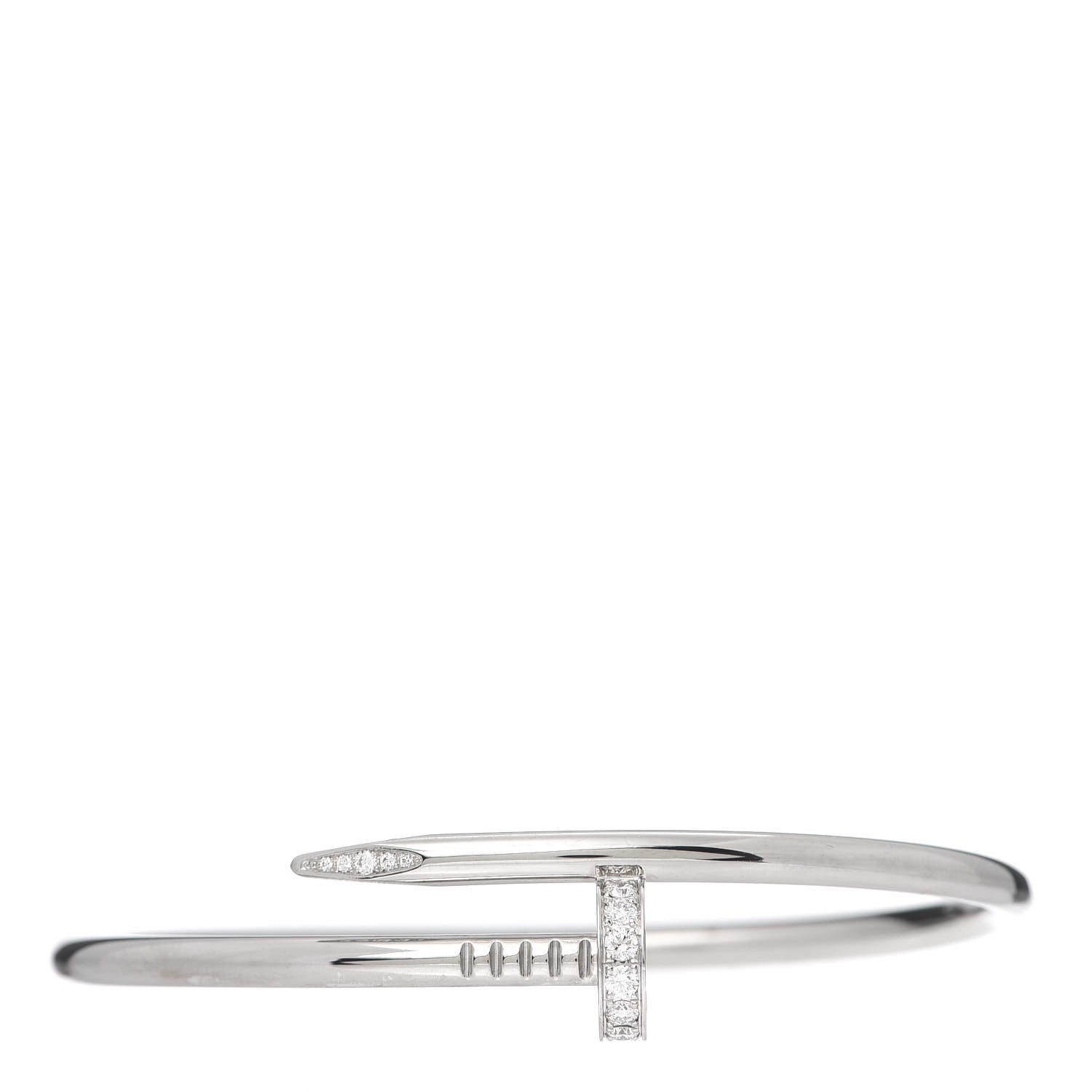 Cartier 18K White Gold Diamond Juste Un Clou Bracelet 18 1 of 6