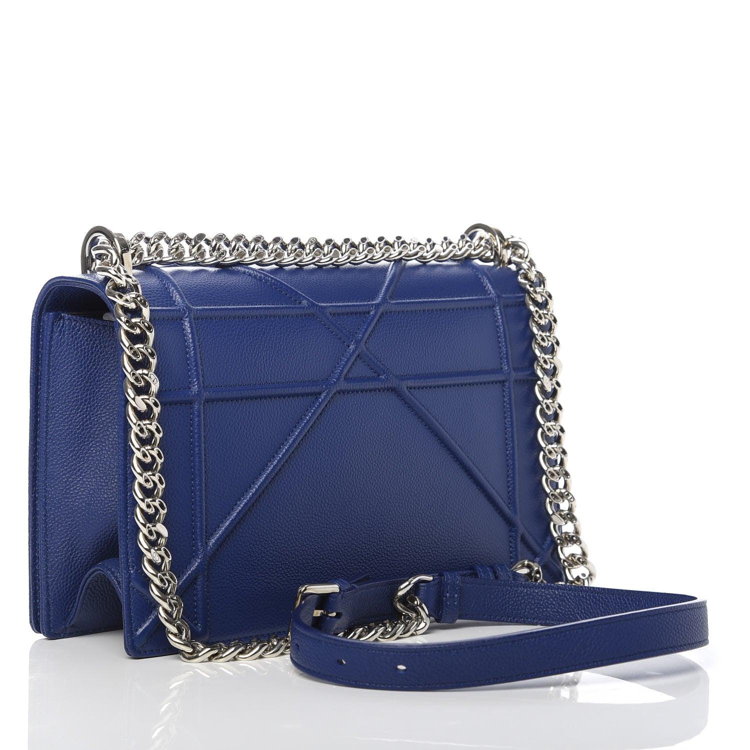 Christian Dior Grained Calfskin Medium Diorama Flap Bag Bleu De Minuit 3 of 11