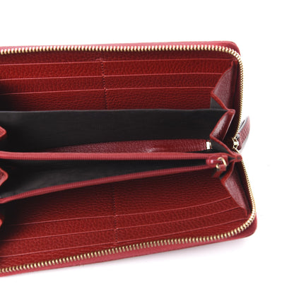 Gucci Dollar Calfskin GG Marmont Zip Around Wallet Hibiscus Red 5 of 12