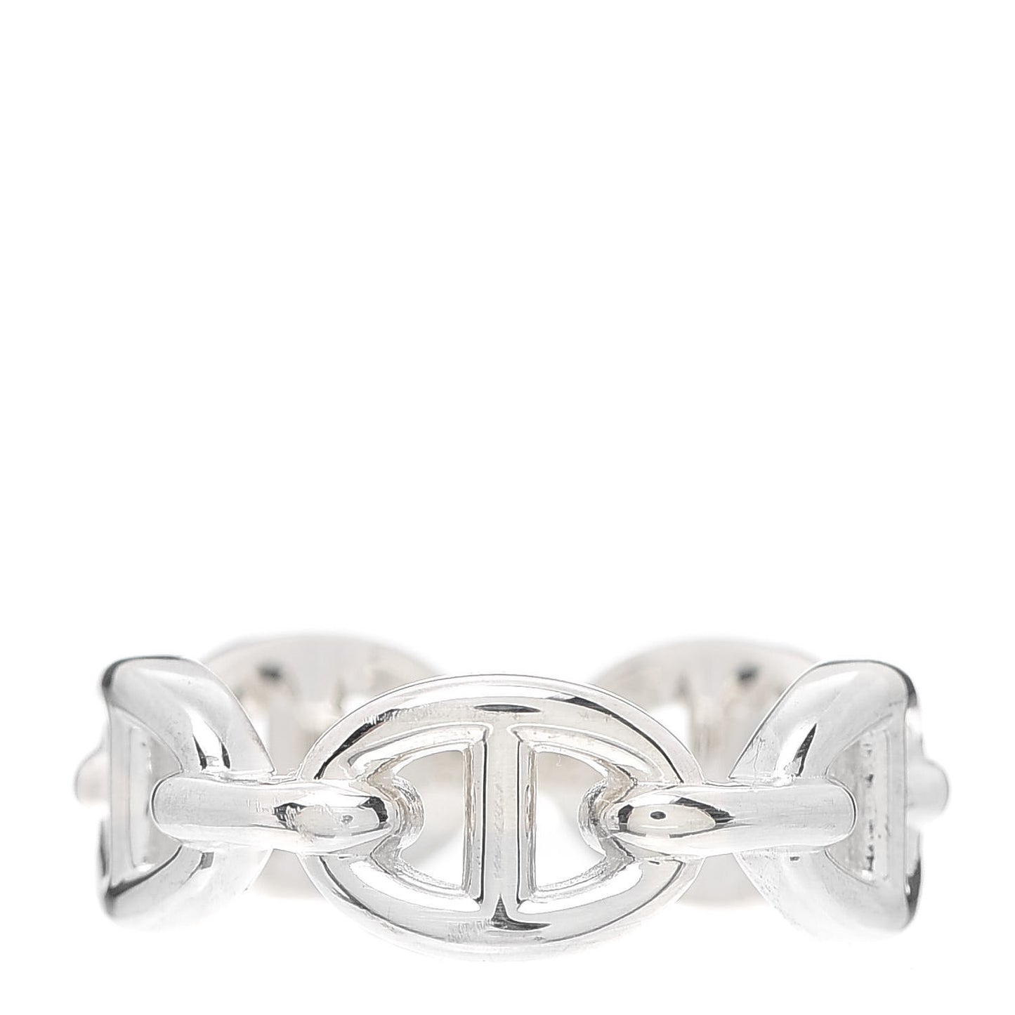 Sterling Silver PM Chaine d'Ancre Enchainee Band Ring 53 6.5