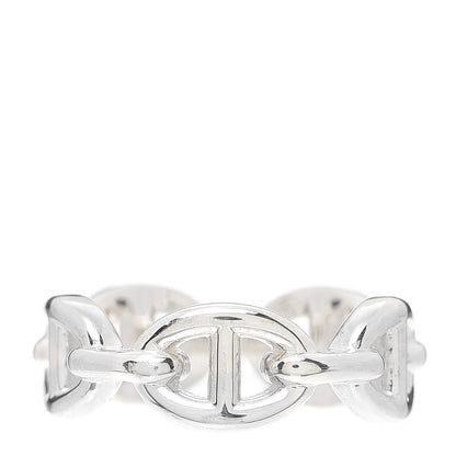 Hermes Sterling Silver PM Chaine d'Ancre Enchainee Band Ring 53 6.5 1 of 7
