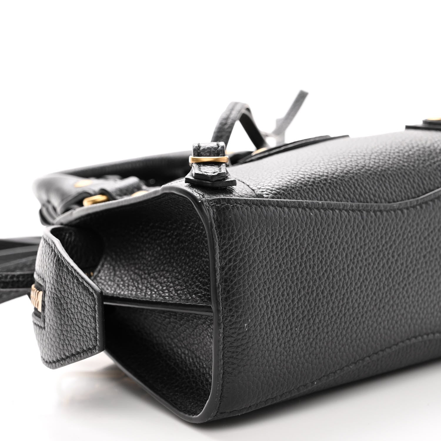 Balenciaga Grained Calfskin Neo Classic Gold Hardware Nano City Crossbody Black 8 of 10