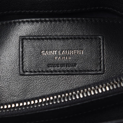 Saint Laurent Sheepskin Matelasse Chevron Monogram Medium College Bag Black 6 of 15