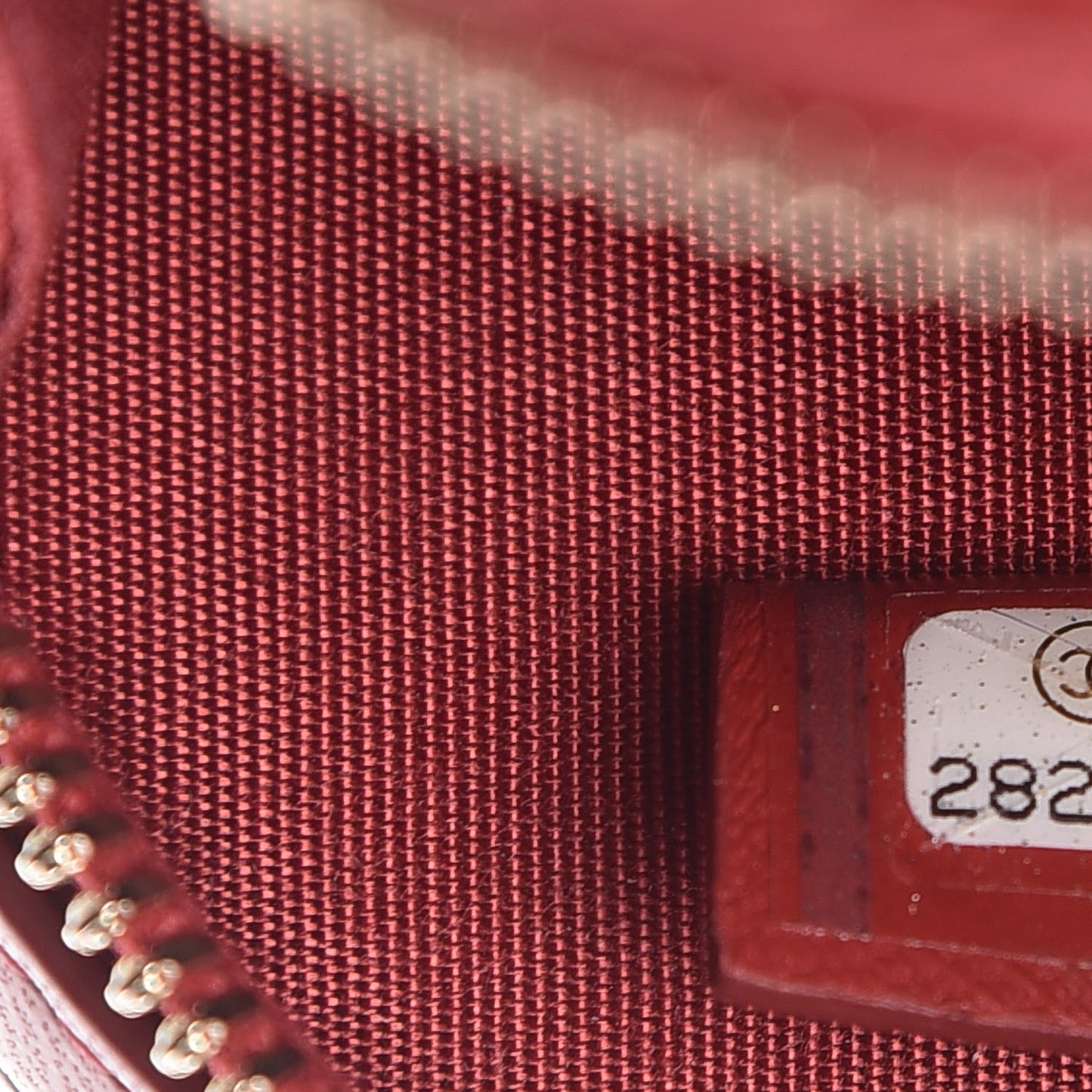 Lambskin Quilted Zip Phone Case Red