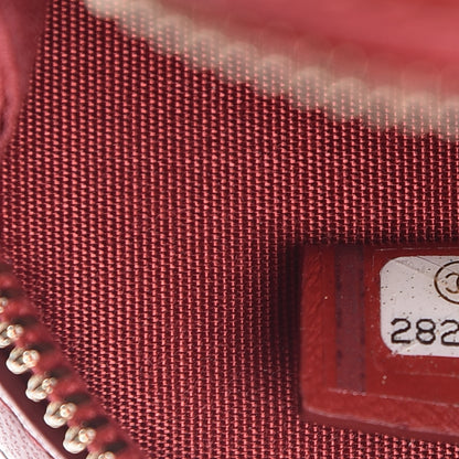 Chanel Lambskin Quilted Zip Phone Case Red 7 of 11