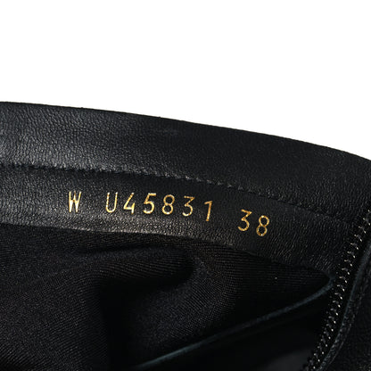 Chanel Stretch Lambskin Cap Toe CC Uniform Short Boots 38 Black 7 of 9