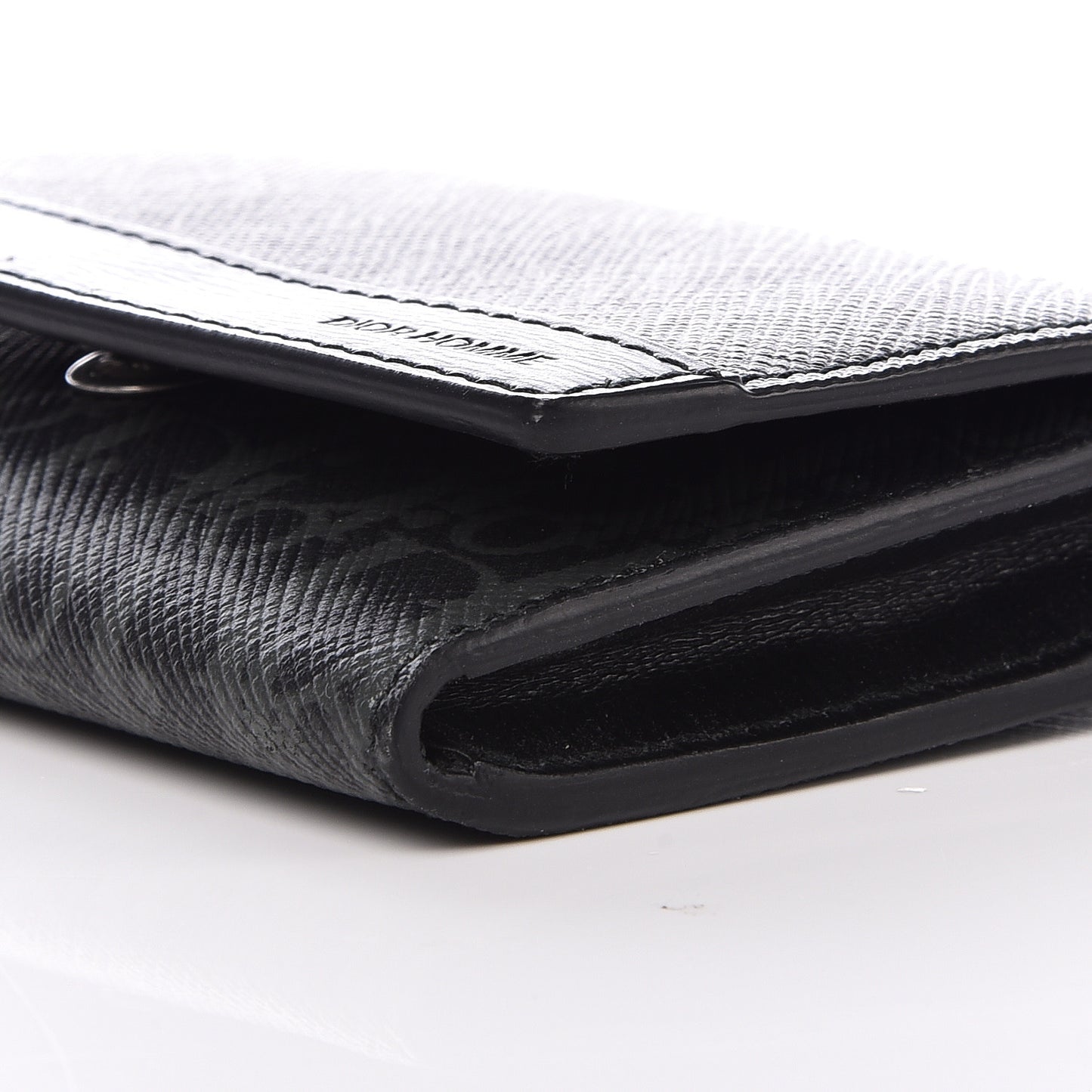 CHRISTIAN DIOR HOMME Coated Canvas Card Holder Grise
