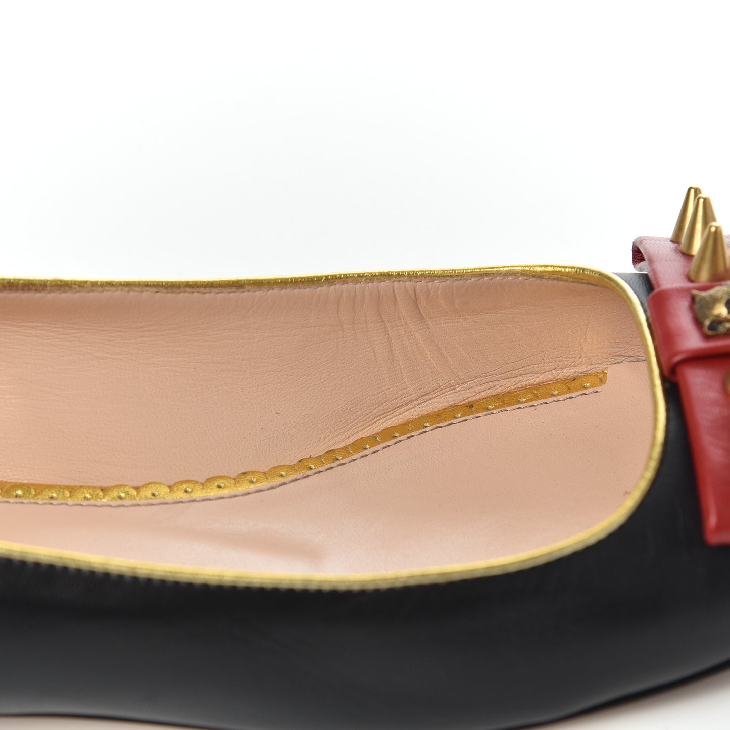 Calfskin Studded Lexi Ballerina Flats 39.5 Black