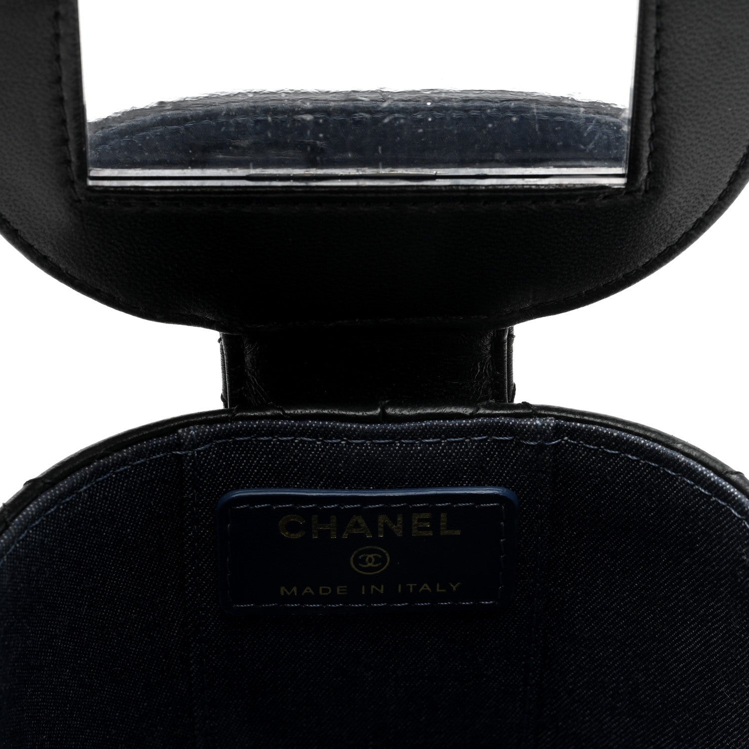 Chanel Lambskin Quilted Mini Vanity Case With Chain Black 6 of 10