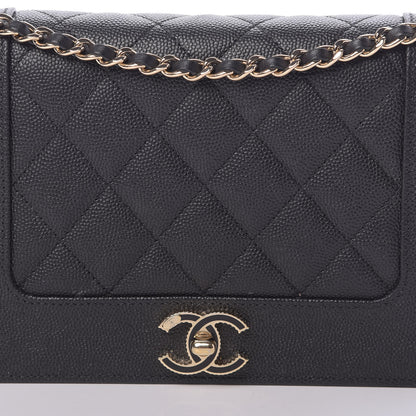 Chanel Caviar Quilted Vintage Mademoiselle Wallet On Chain WOC Black 10 of 20
