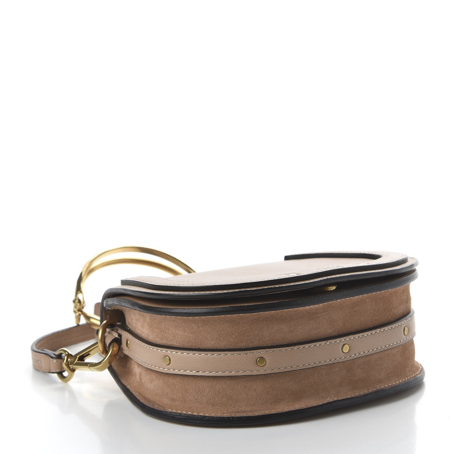 Chloe Calfskin Suede Small Nile Bracelet Bag Biscotti Beige 5 of 11