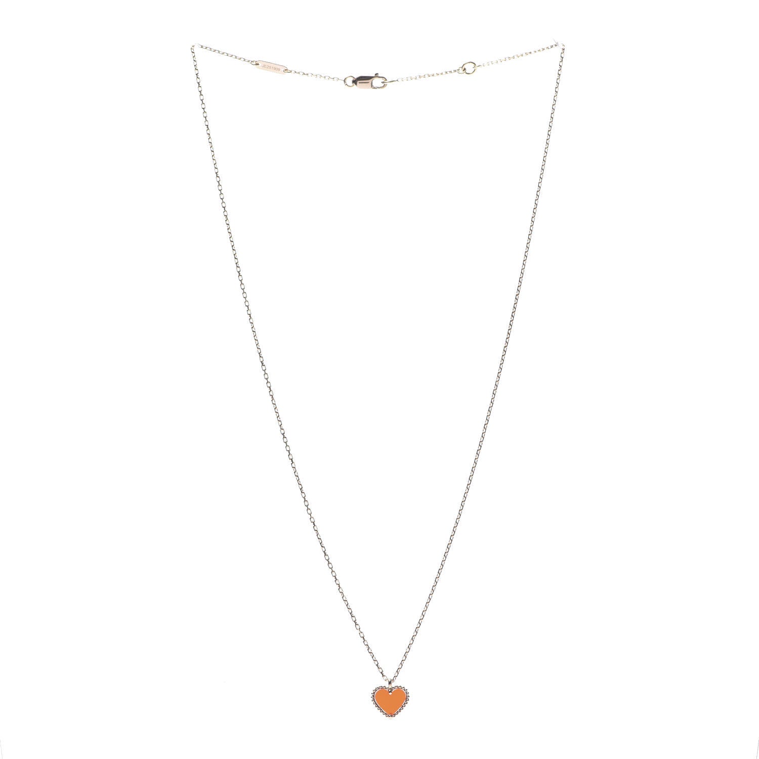 Van Cleef & Arpels 18K Rose Gold Carnelian Sweet Alhambra Heart Pendant Necklace 3 of 7