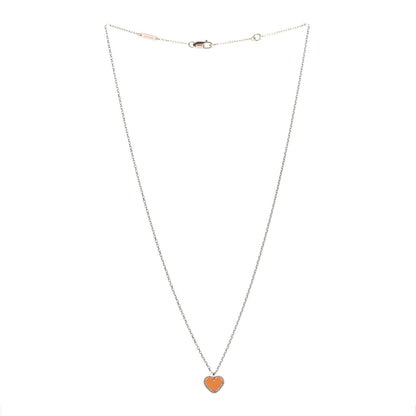 Van Cleef & Arpels 18K Rose Gold Carnelian Sweet Alhambra Heart Pendant Necklace 3 of 7