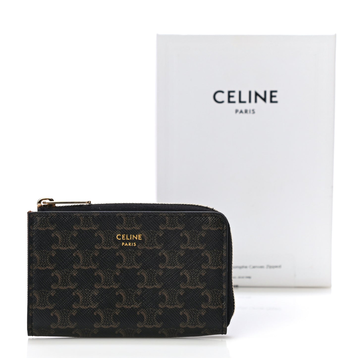 Triomphe Canvas Zipped Coin Purse Black