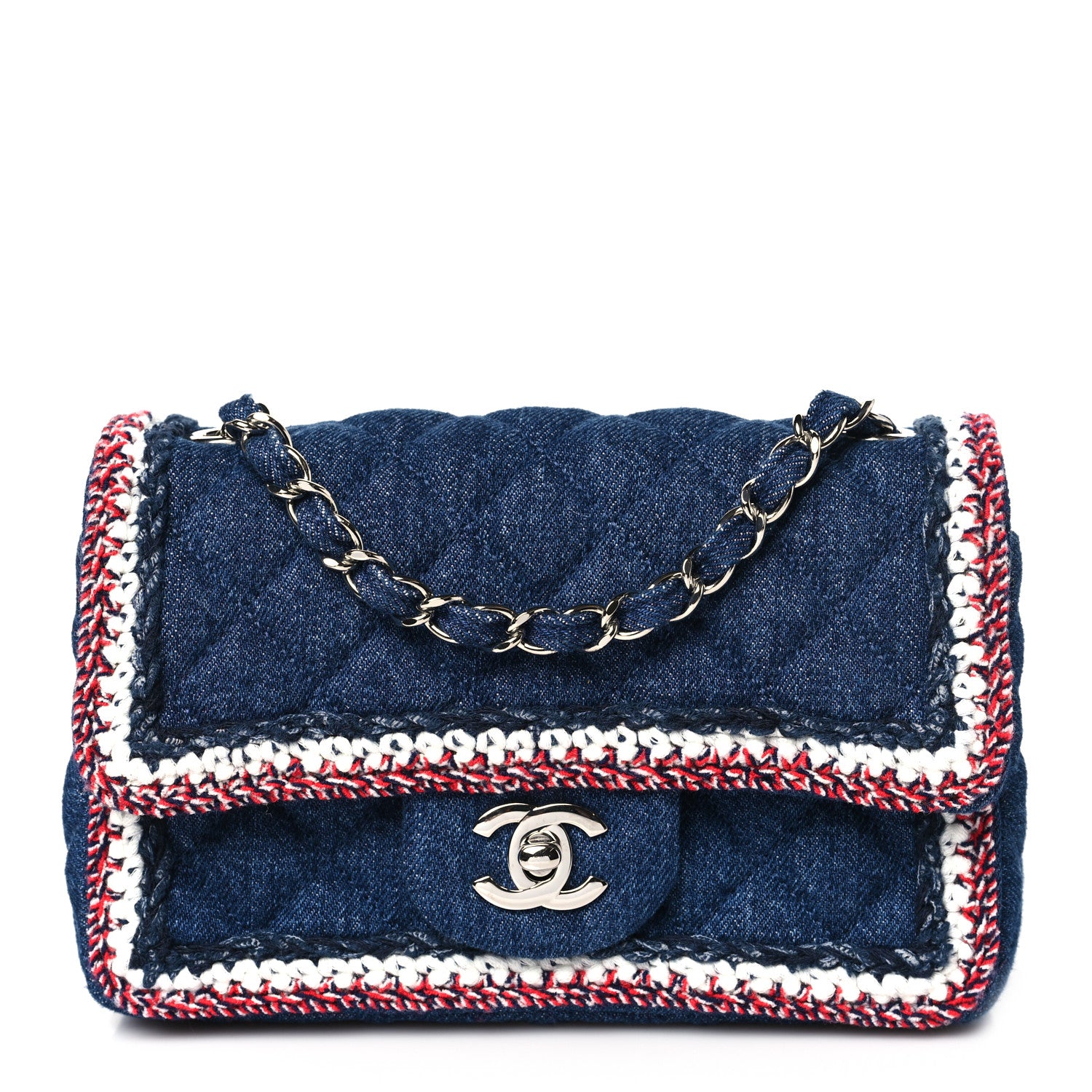 Chanel Denim Braided Mini Rectangular Flap Bag Blue 1 of 11