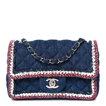 Chanel Denim Braided Mini Rectangular Flap Bag Blue 1 of 11