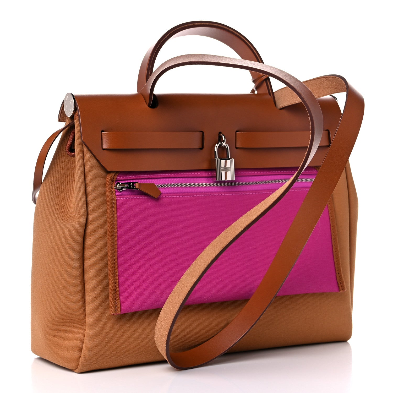 Hermes Toile Officier Vache Hunter Verso Herbag Zip PM 31 Dune Magnolia Fauve 3 of 10