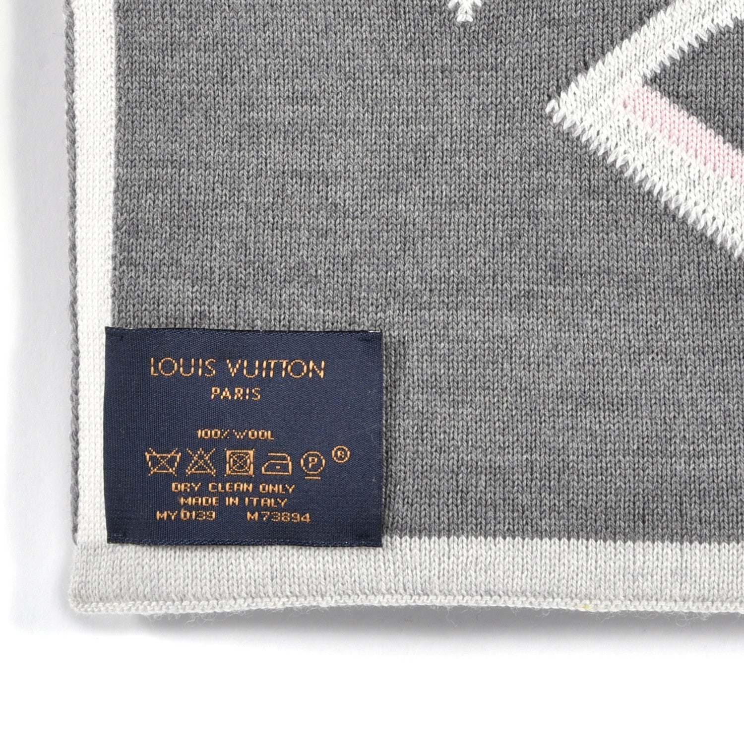 Louis Vuitton Wool Cashmere Giant Pop Monogram Scarf Rose 6 of 6