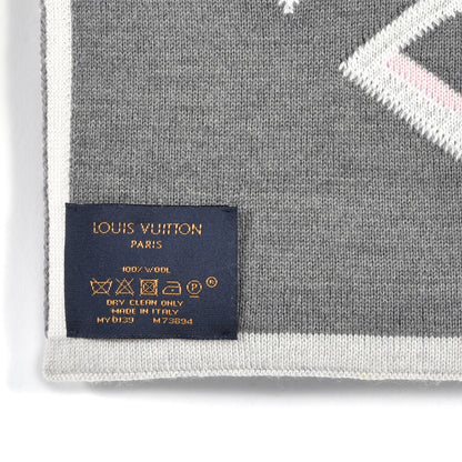 Louis Vuitton Wool Cashmere Giant Pop Monogram Scarf Rose 6 of 6
