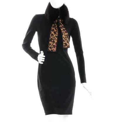 Louis Vuitton Greenland Fox Silk Leopard Bandeau Scarf Marron 2 of 3