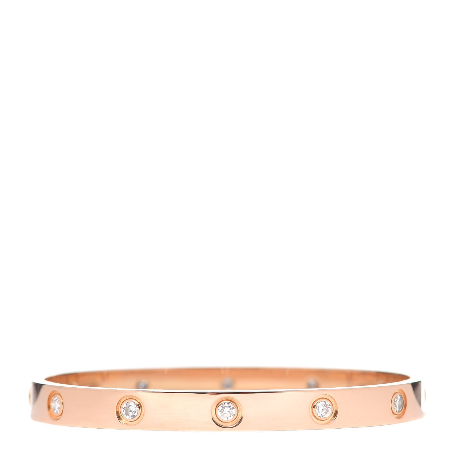 Cartier 18K Pink Gold 10 Diamond LOVE Bracelet 17 3 of 7