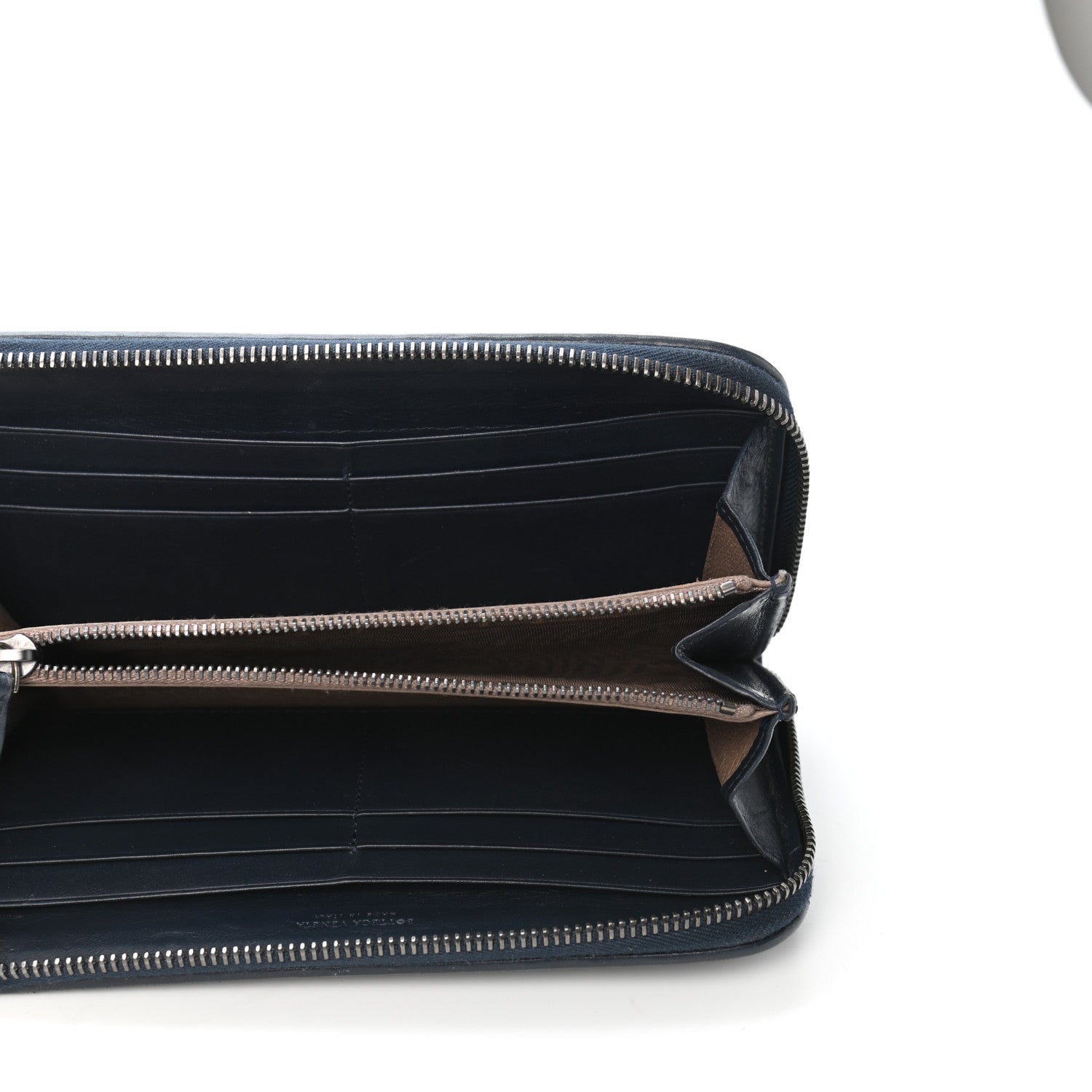 Bottega Veneta Nappa Intrecciato Zip Around Wallet Denim 4 of 7