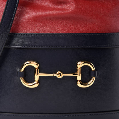 Gucci Azalea Sakai Be Green Calfskin Horsebit 1955 Drawstring Bucket Bag Blue New Cherry Red 10 of 10