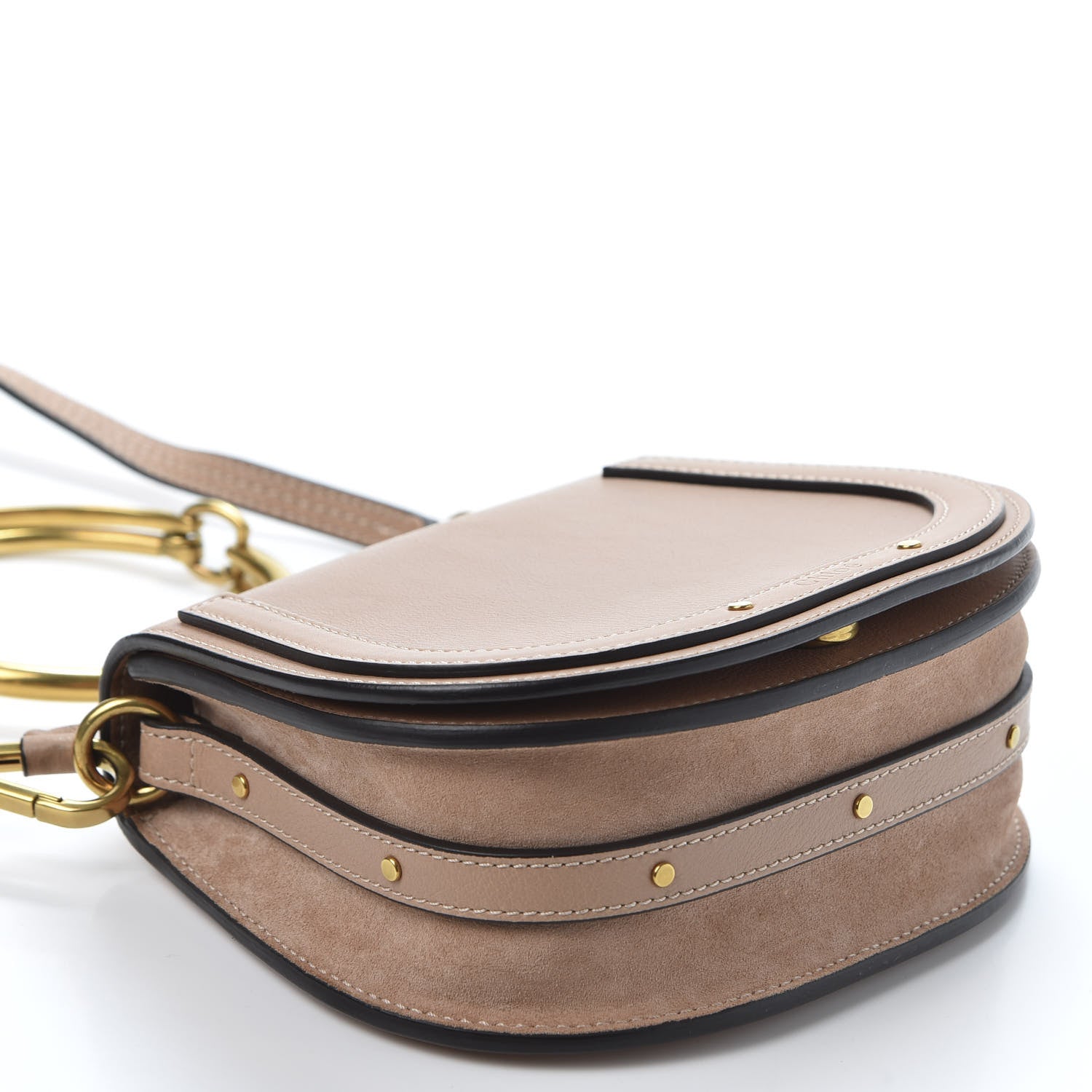 Chloe Calfskin Suede Small Nile Bracelet Bag Biscotti Beige 3 of 9