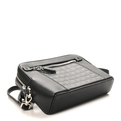 Salvatore Ferragamo Calfskin Gancini Embossed Belt Bag Black 4 of 9