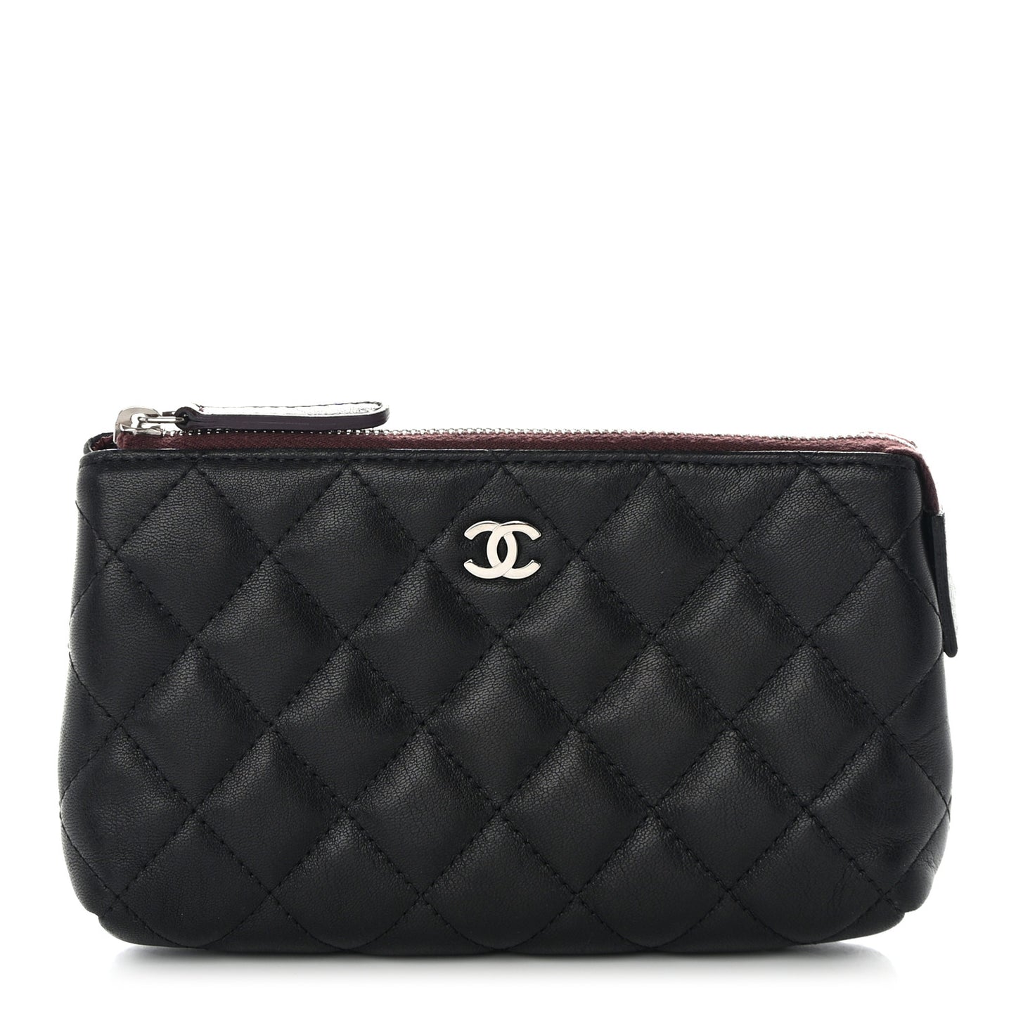 Lambskin Quilted Small Pouch Black
