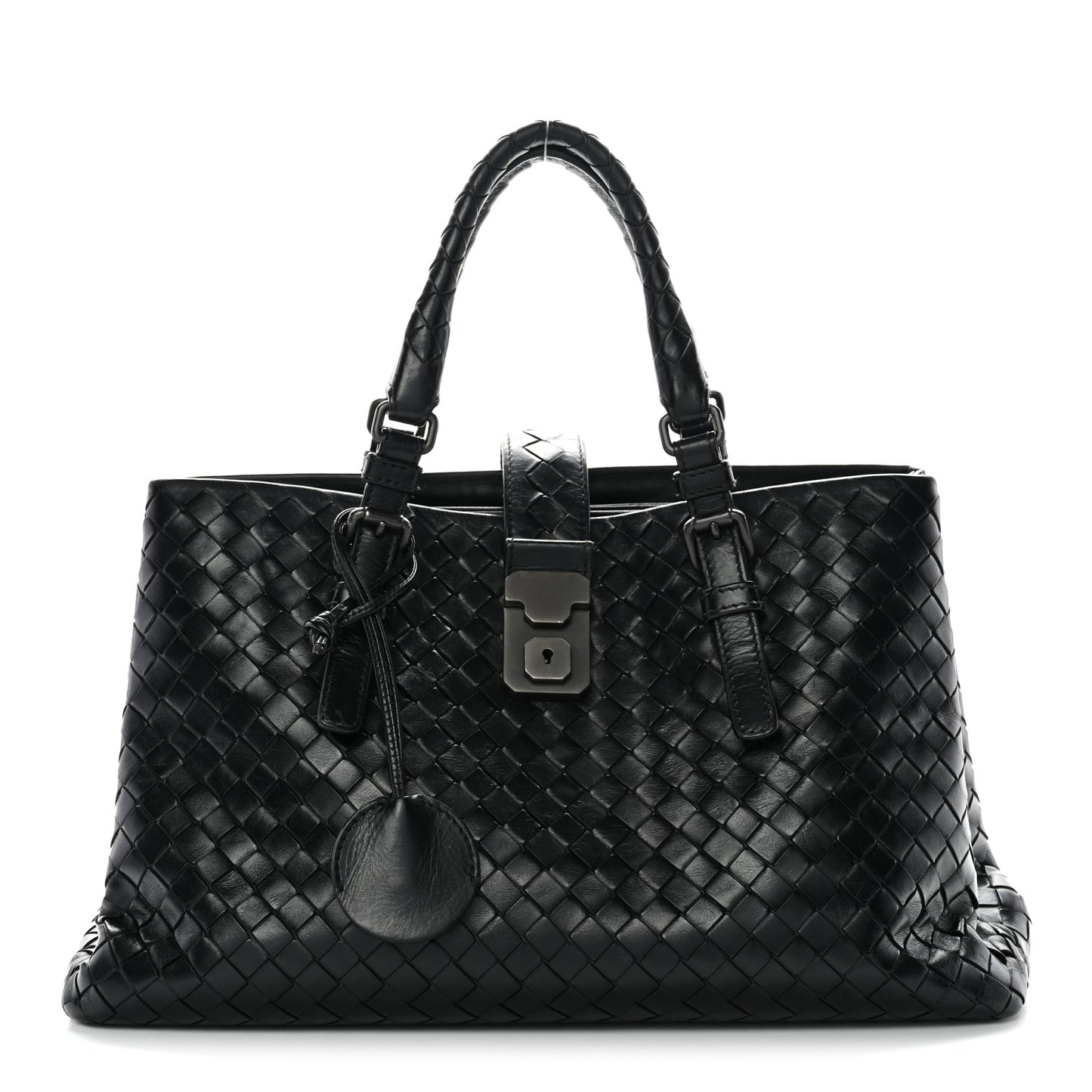 Light Calf Intrecciato Small Roma Black
