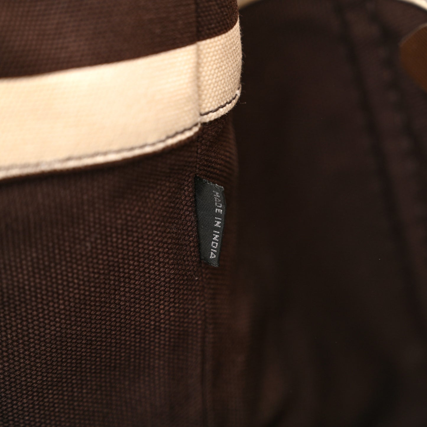 Canapa Striped Logo Tote Tabacco