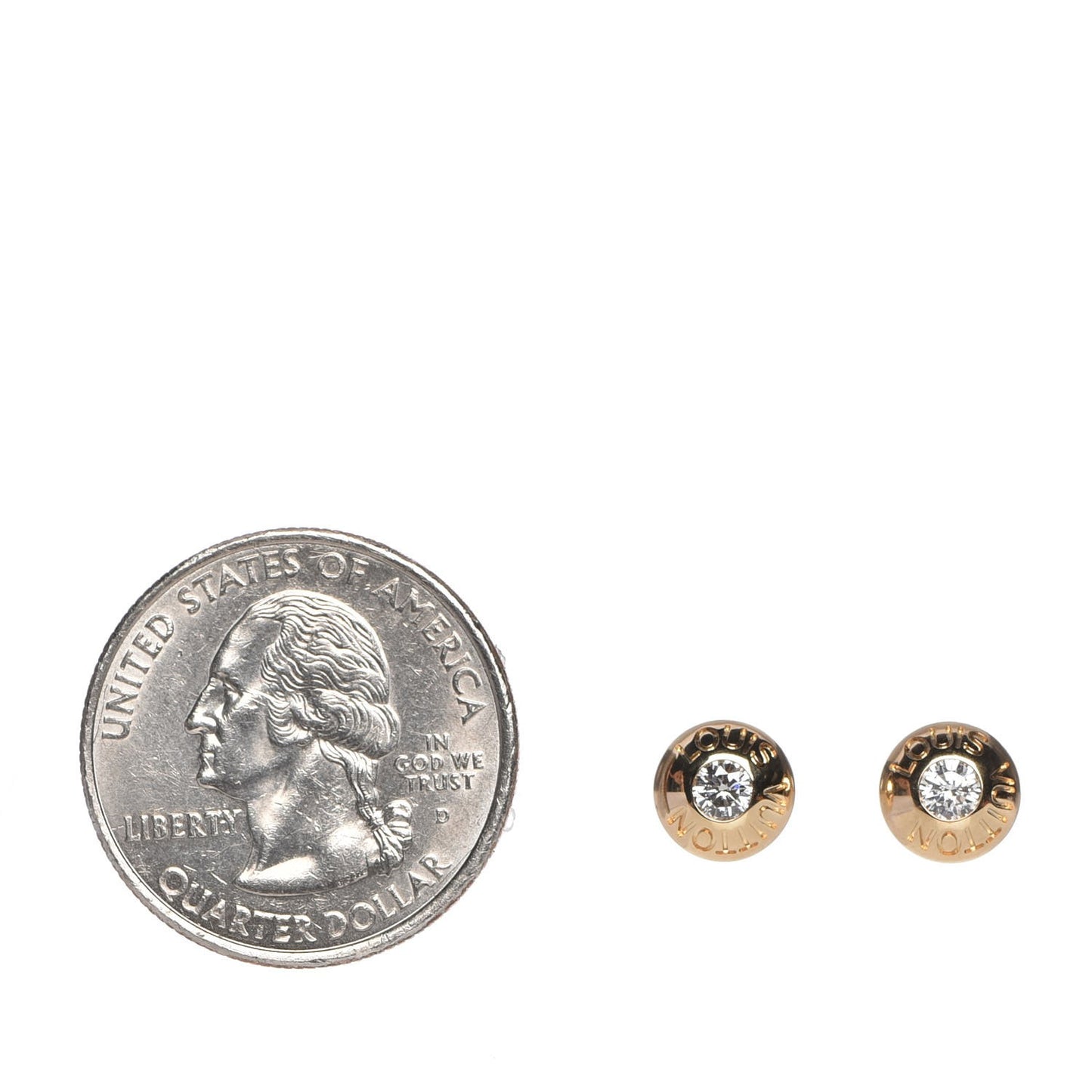 18K Yellow Gold Diamond Clous Ear Studs Earrings