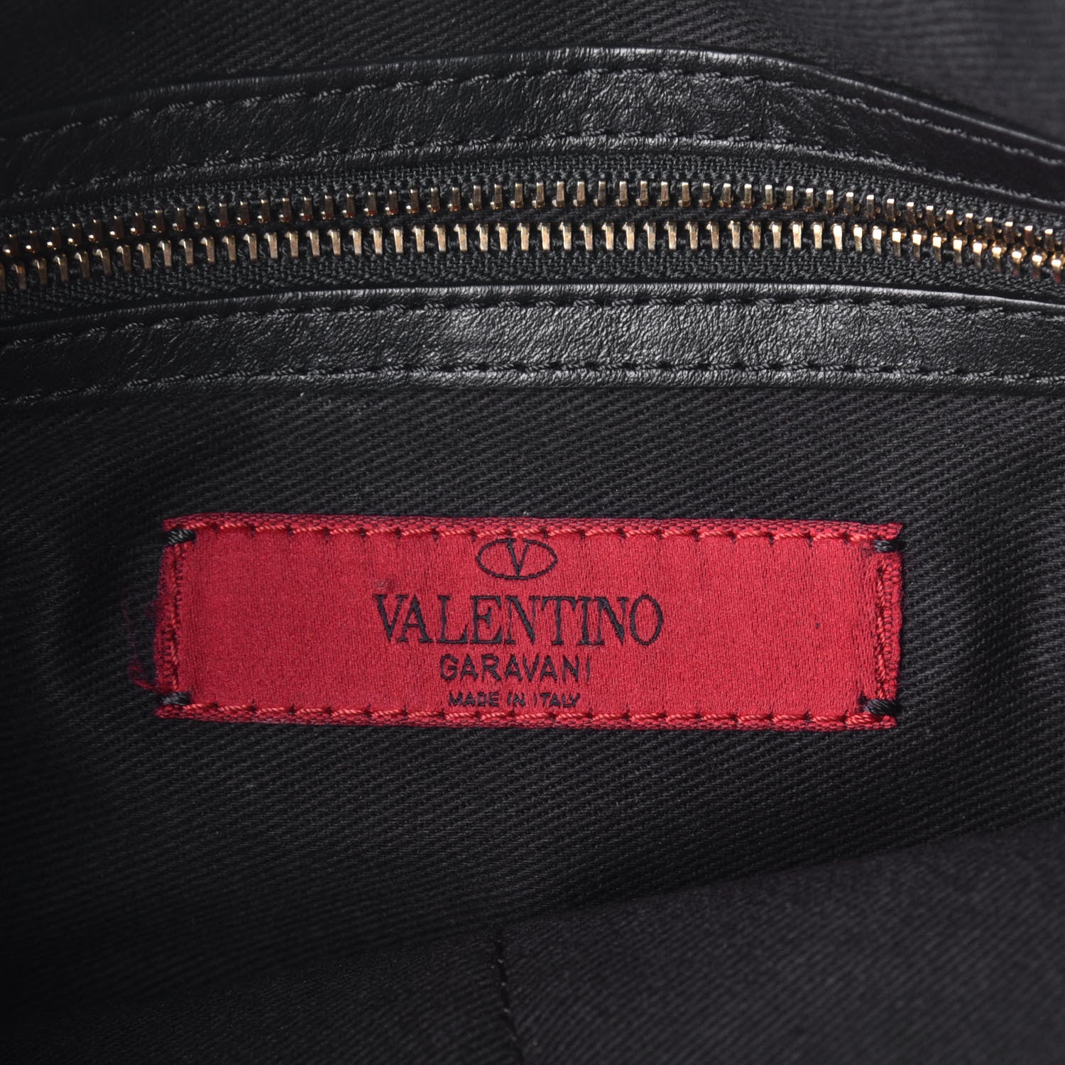 Valentino Garavani Vitello Large Rockstud Zip Wristlet Pouch Black 6 of 8