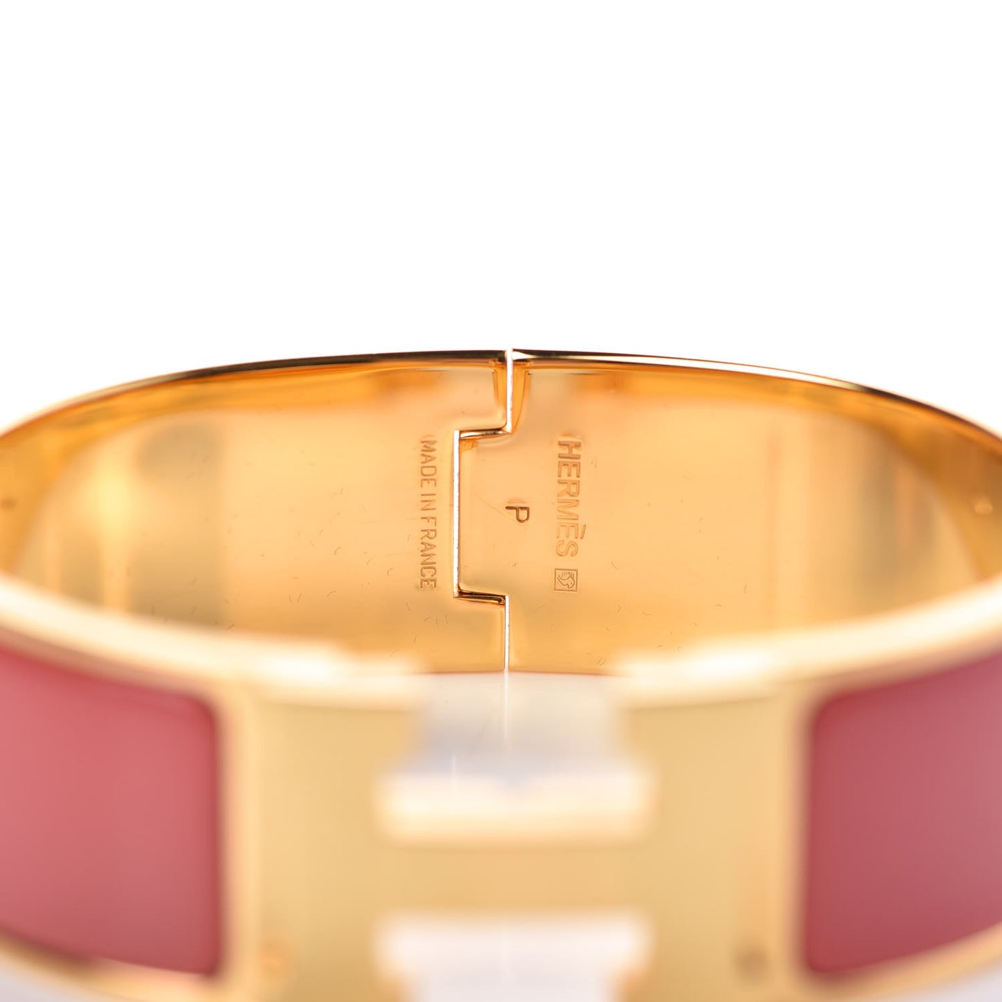 Enamel Wide Clic Clac H Bracelet PM Rouge Corail