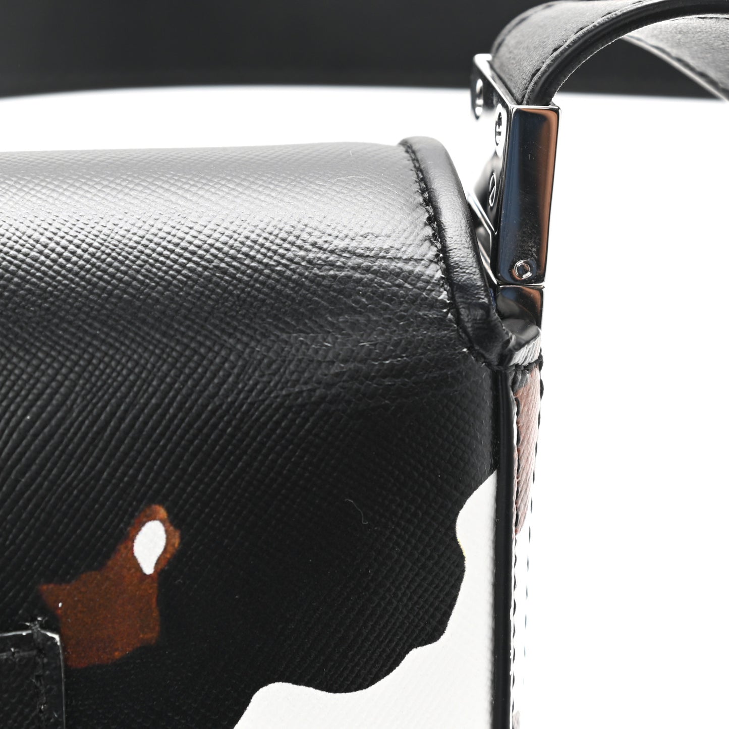 Calfskin Medium Camouflage Olympia Shoulder Bag Black