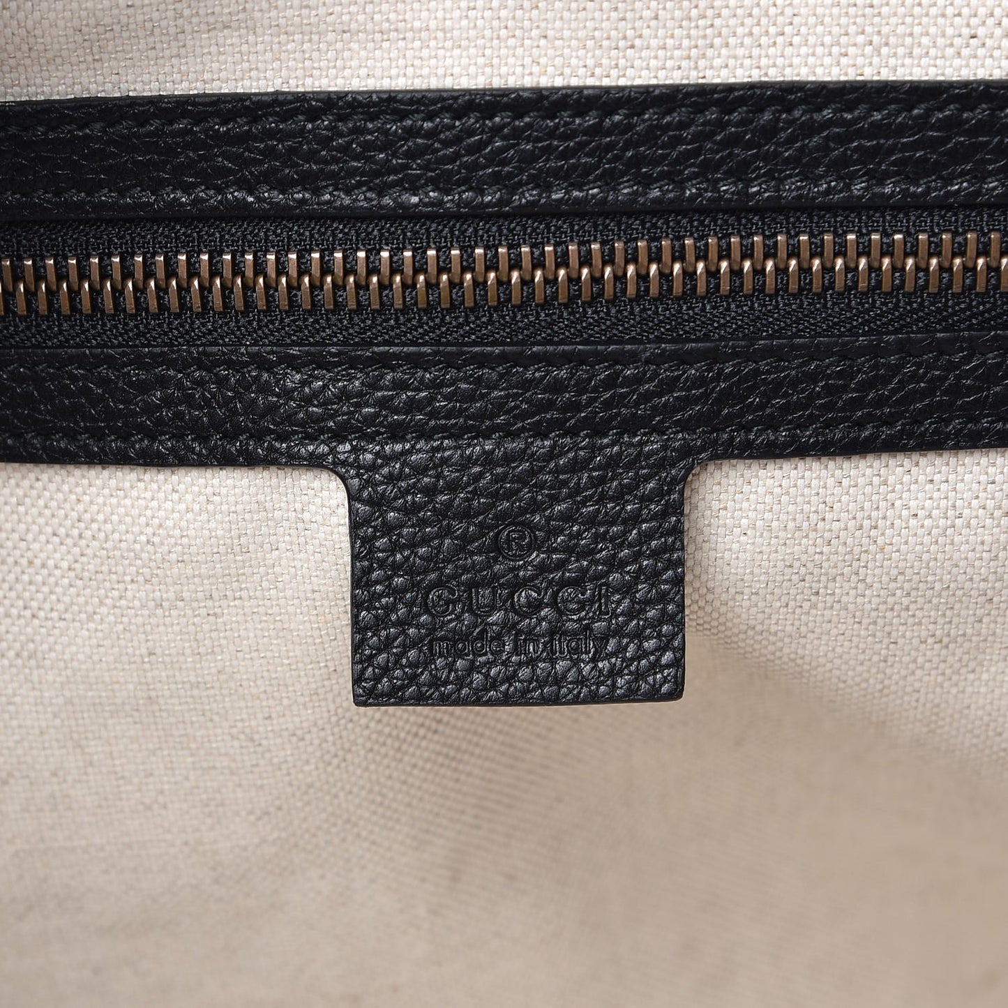 Grained Calfskin Logo Half Moon Hobo Black