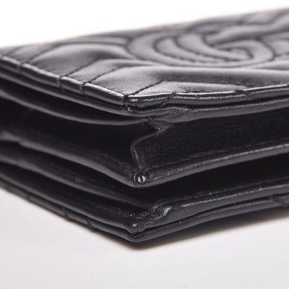 Gucci Calfskin Matelasse GG Marmont Card Case Wallet Black 9 of 10