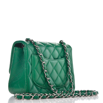 Chanel Lambskin Quilted Mini Square Flap Green 3 of 8