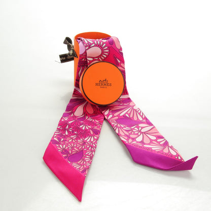 Hermes Silk Millefleurs Du Mexique Twilly Fuchsia Mauve Rose 4 of 6