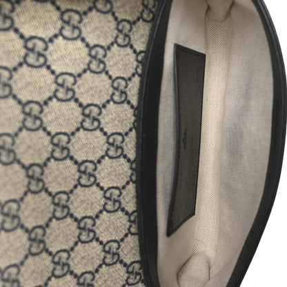 Gucci GG Supreme Monogram Textured Dollar Calfskin Web Mini Ophidia Envelope Shoulder Bag Beige Blue 5 of 11