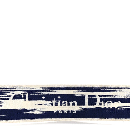 Christian Dior Canvas Embroidered Toile de Jouy Soleil Shoulder Strap Black White Blue 4 of 8