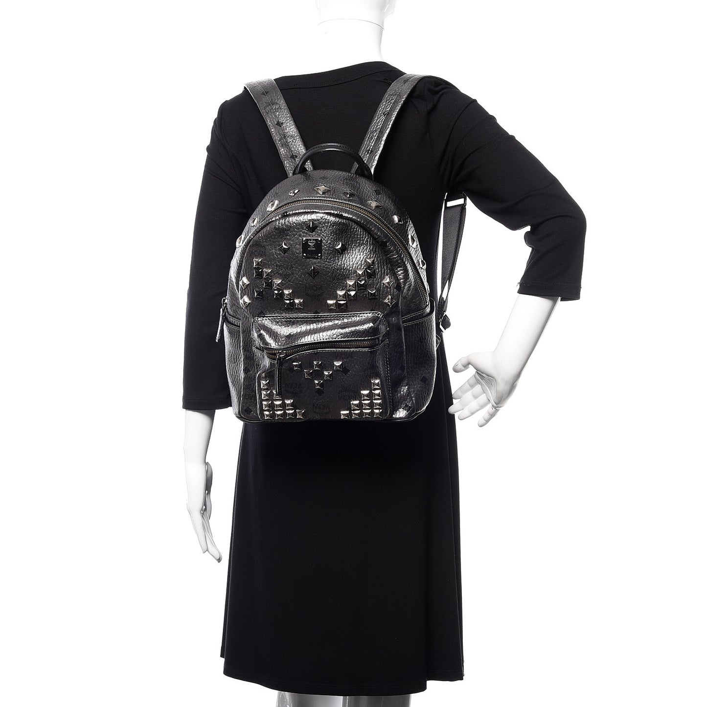 Metallic Visetos Small Stark M Backpack Silver Black